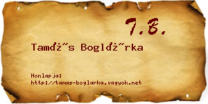 Tamás Boglárka névjegykártya